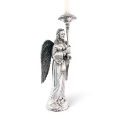 Vagabond House Pewter Angel Candlestick - Tall Christmas
