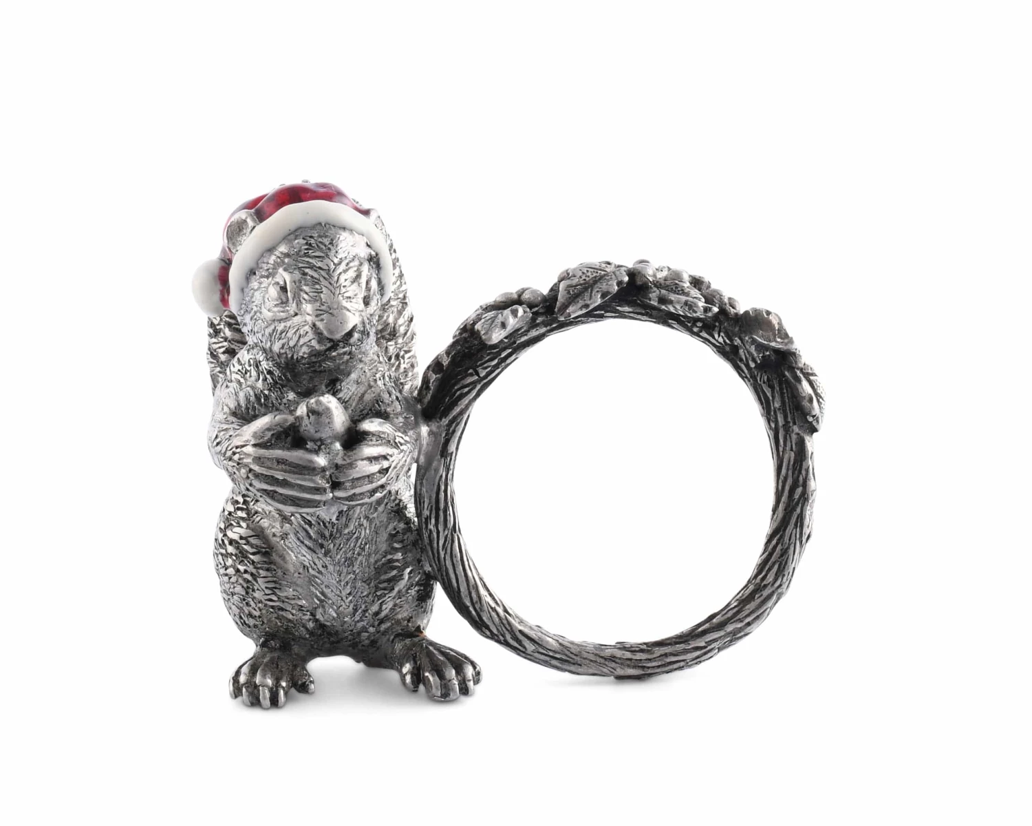 Vagabond House Christmas Santa Squirrel Napkin Ring 3 Vagabond House Christmas Santa Squirrel Napkin Ring
