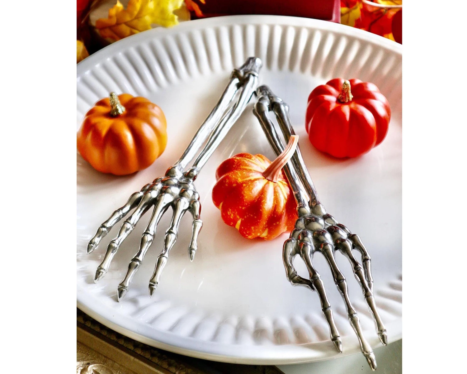 Vagabond House Holidays Skeleton Salad Server 7 Vagabond House Holidays Skeleton Salad Server