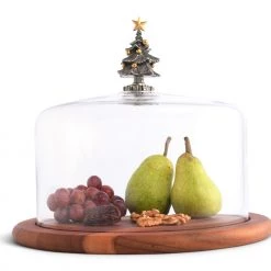 Vagabond House Christmas Tree Glass Covered Cheese Wood Board