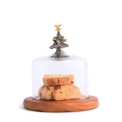 Vagabond House Christmas Tree Glass Covered Cheese Wood Board