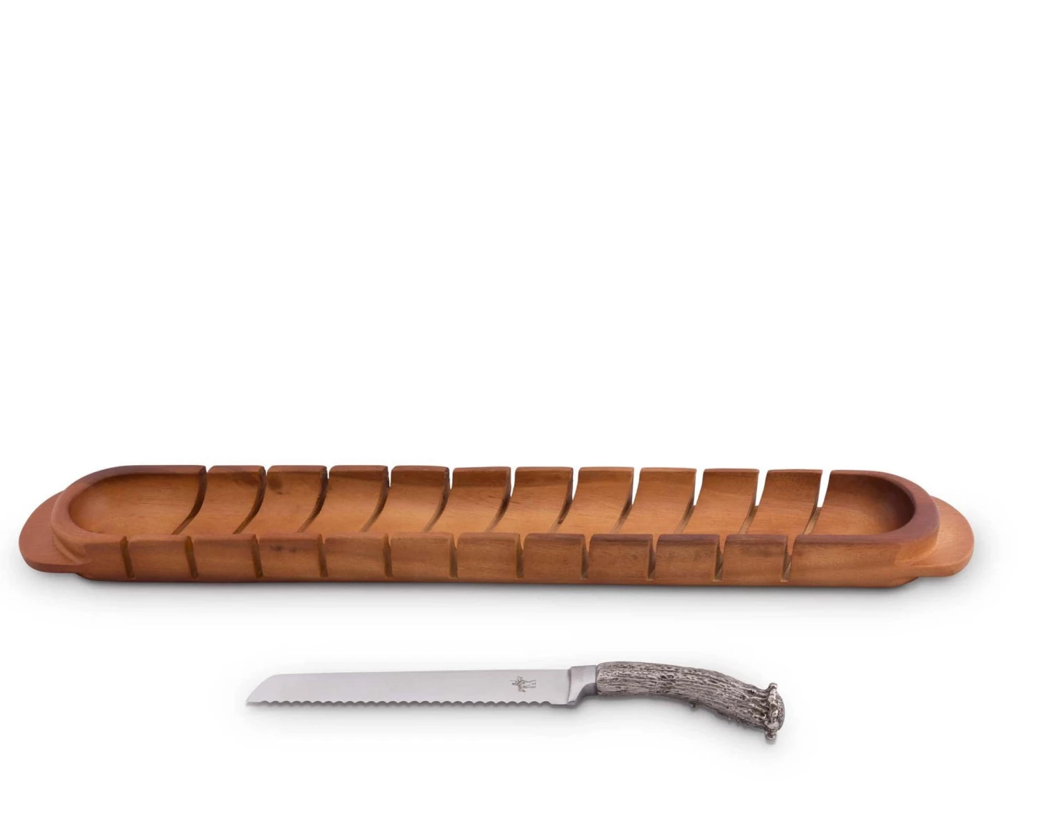 Vagabond House Baguette Board With Antler Bread Knife 1 Vagabond House Baguette Board With Antler Bread Knife