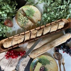 Vagabond House Baguette Board With Antler Bread Knife 8 Vagabond House Baguette Board With Antler Bread Knife