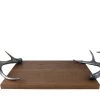 Vagabond House Lodge Style Cheese Tray With Pewter Antler Handles