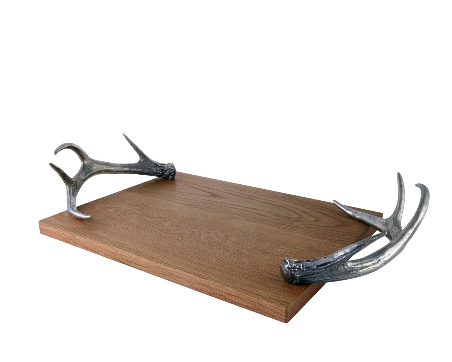 Vagabond House Lodge Style Cheese Tray With Pewter Antler Handles 2 Vagabond House Lodge Style Cheese Tray With Pewter Antler Handles