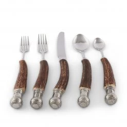Vagabond House Flatware Sets Compsite Antler King Crown Flatware Set
