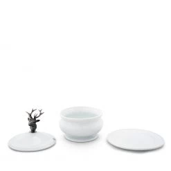 Vagabond House Elk Bust Porcelain Lidded Bowl