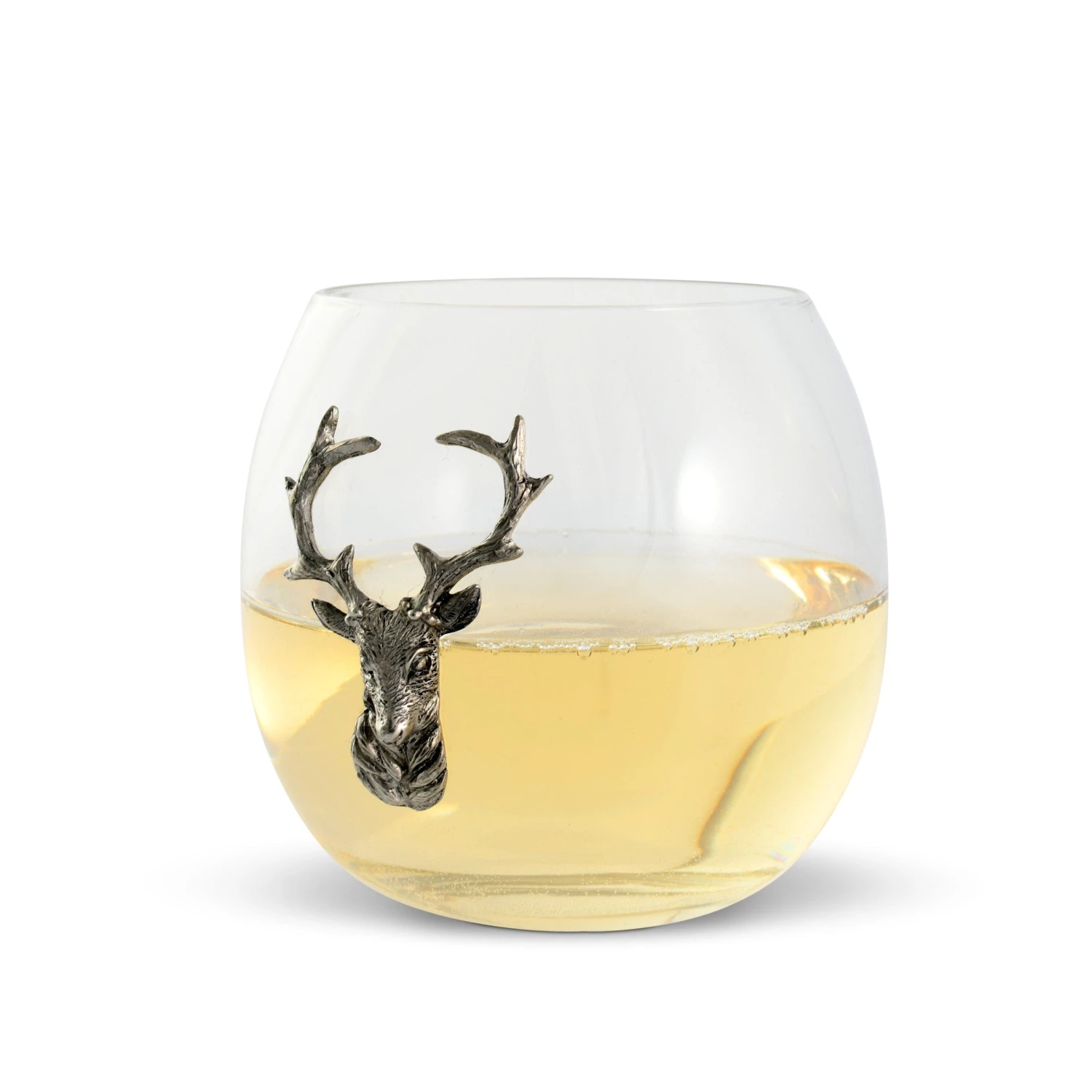 Vagabond House Wine Glasses Elk / Deer Stemless Wine Glass 2 Vagabond House Wine Glasses Elk / Deer Stemless Wine Glass
