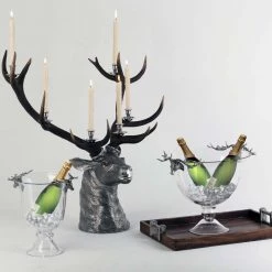 Vagabond House Elk Head Candlestick - 6 Light