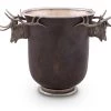Vagabond House Ice Buckets & Wine Buckets Elk Head Handle Bronze Ice Bucket
