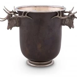 Vagabond House Ice Buckets & Wine Buckets Elk Head Handle Bronze Ice Bucket