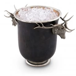 Vagabond House Ice Buckets & Wine Buckets Elk Head Handle Bronze Ice Bucket 7 Vagabond House Ice Buckets & Wine Buckets Elk Head Handle Bronze Ice Bucket