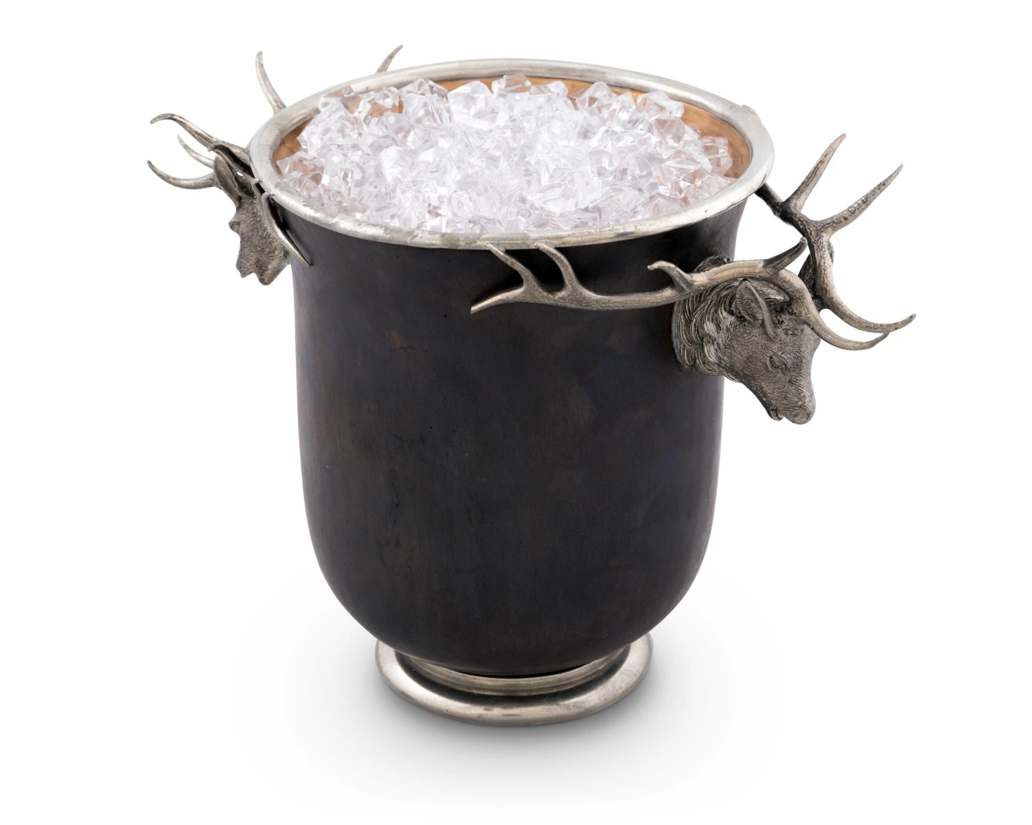Vagabond House Ice Buckets & Wine Buckets Elk Head Handle Bronze Ice Bucket 3 Vagabond House Ice Buckets & Wine Buckets Elk Head Handle Bronze Ice Bucket