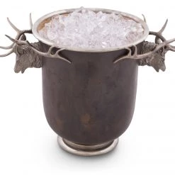 Vagabond House Ice Buckets & Wine Buckets Elk Head Handle Bronze Ice Bucket 8 Vagabond House Ice Buckets & Wine Buckets Elk Head Handle Bronze Ice Bucket