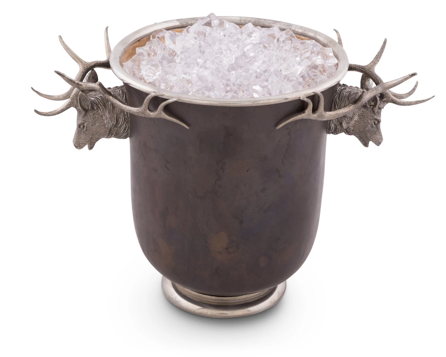 Vagabond House Ice Buckets & Wine Buckets Elk Head Handle Bronze Ice Bucket 4 Vagabond House Ice Buckets & Wine Buckets Elk Head Handle Bronze Ice Bucket