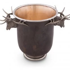Vagabond House Ice Buckets & Wine Buckets Elk Head Handle Bronze Ice Bucket 9 Vagabond House Ice Buckets & Wine Buckets Elk Head Handle Bronze Ice Bucket
