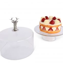 Vagabond House Elk Head Knob Glass Covered Cake / Dessert Stand 9 Vagabond House Elk Head Knob Glass Covered Cake / Dessert Stand