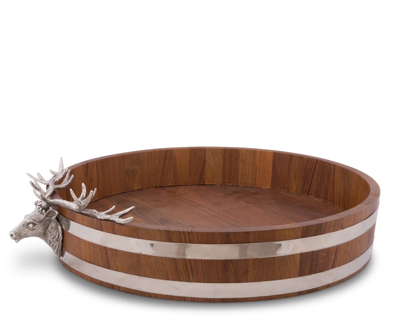 Vagabond House Elk Head Teak Tray Trays 1 Vagabond House Elk Head Teak Tray Trays