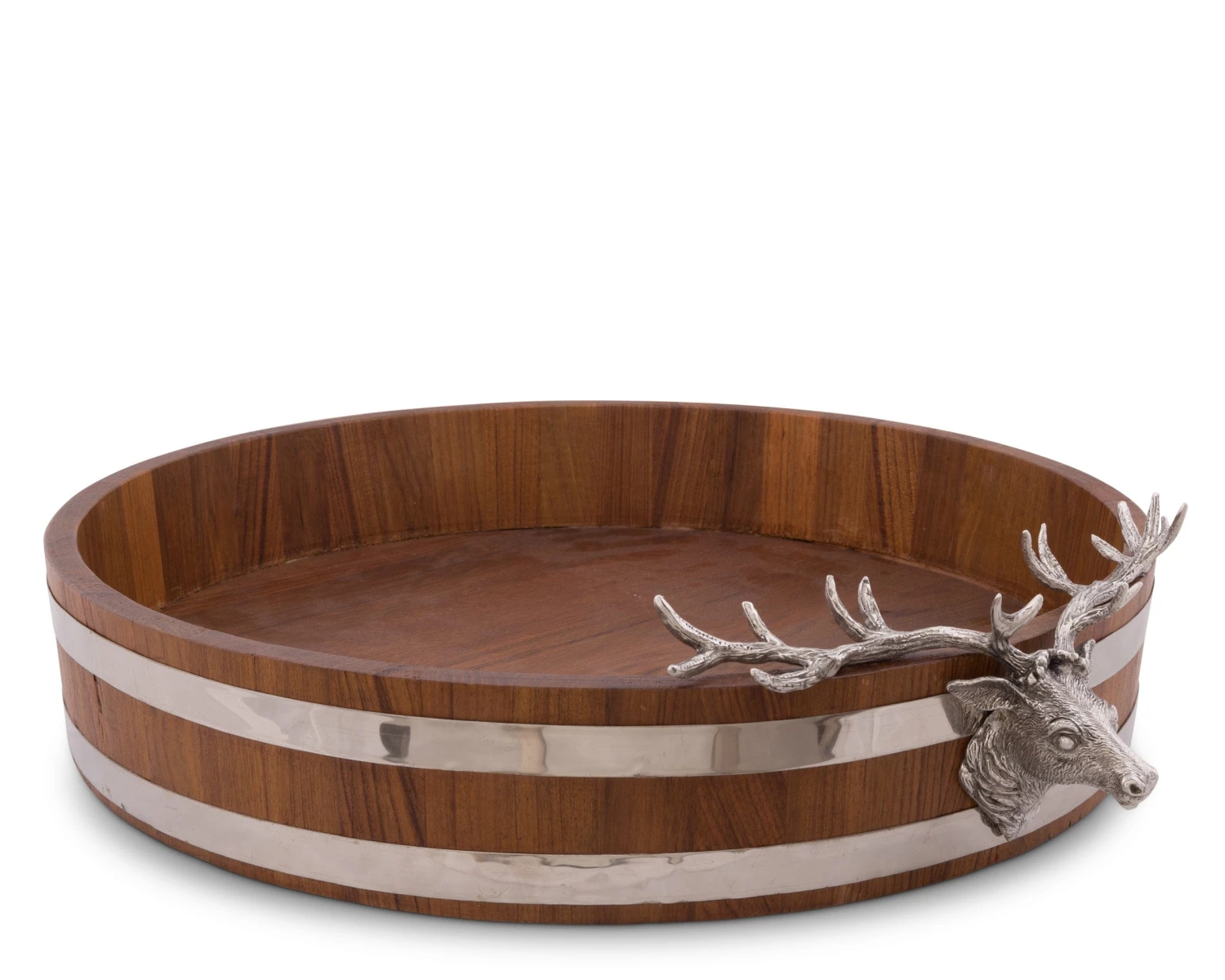 Vagabond House Elk Head Teak Tray Trays 3 Vagabond House Elk Head Teak Tray Trays