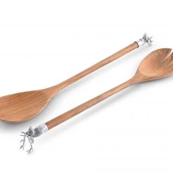 Vagabond House Elk Head Wood Salad Servers