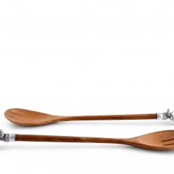 Vagabond House Elk Head Wood Salad Servers
