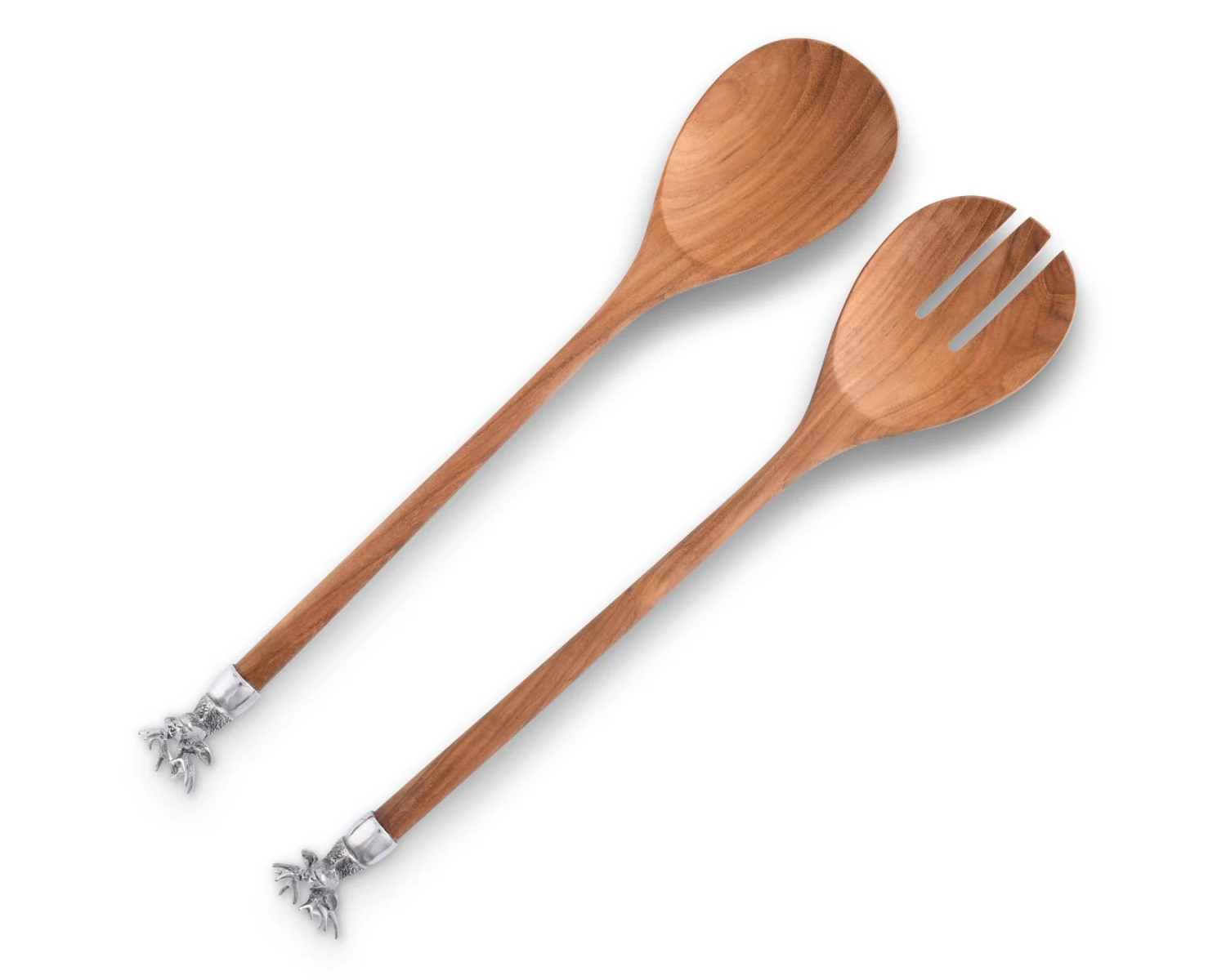 Vagabond House Elk Head Wood Salad Servers 3 Vagabond House Elk Head Wood Salad Servers