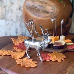 Vagabond House Elk Pewter Cheese Pick Set