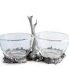 Vagabond House Fallen Antler Double Glass Dip Bowl Dip Bowls & Sauce Bowls