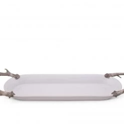 Vagabond House Fallen Antler Long Stoneware Tray Trays