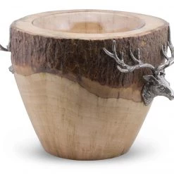 Vagabond House Sales 2022 37 Vagabond House Natural Log Elk Ice Bucket Ice Buckets & Wine Buckets