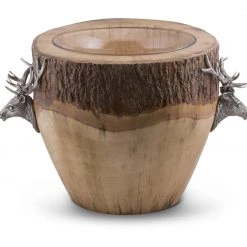Vagabond House Natural Log Elk Ice Bucket Ice Buckets & Wine Buckets