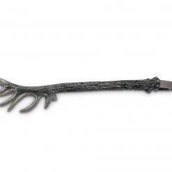 Vagabond House Lodge Style Pewter Antler Pattern Ice / Bread Tongs
