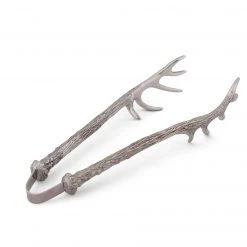 Vagabond House Lodge Style Pewter Antler Pattern Ice / Bread Tongs