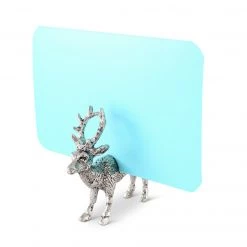 Vagabond House Lodge Style Pewter Deer Place Card Holder