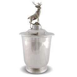 Vagabond House Pewter Elk Ice Bucket Lodge Style
