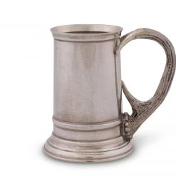 Vagabond House Pewter English Mug With Composite Antler Handle Mugs