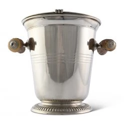 Vagabond House Pewter Ice Bucket With Antler Handles