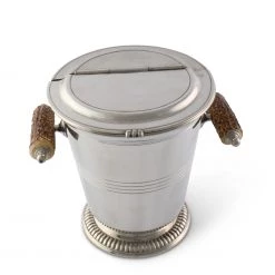 Vagabond House Pewter Ice Bucket With Antler Handles