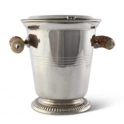 Vagabond House Pewter Ice Bucket With Antler Handles