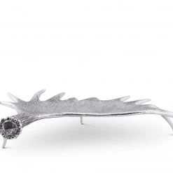 Vagabond House Lodge Style Pewter Moose Antler Tray