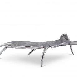 Vagabond House Lodge Style Pewter Moose Antler Tray