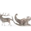 Vagabond House Pewter Reindeer Sleigh Centerpiece Christmas
