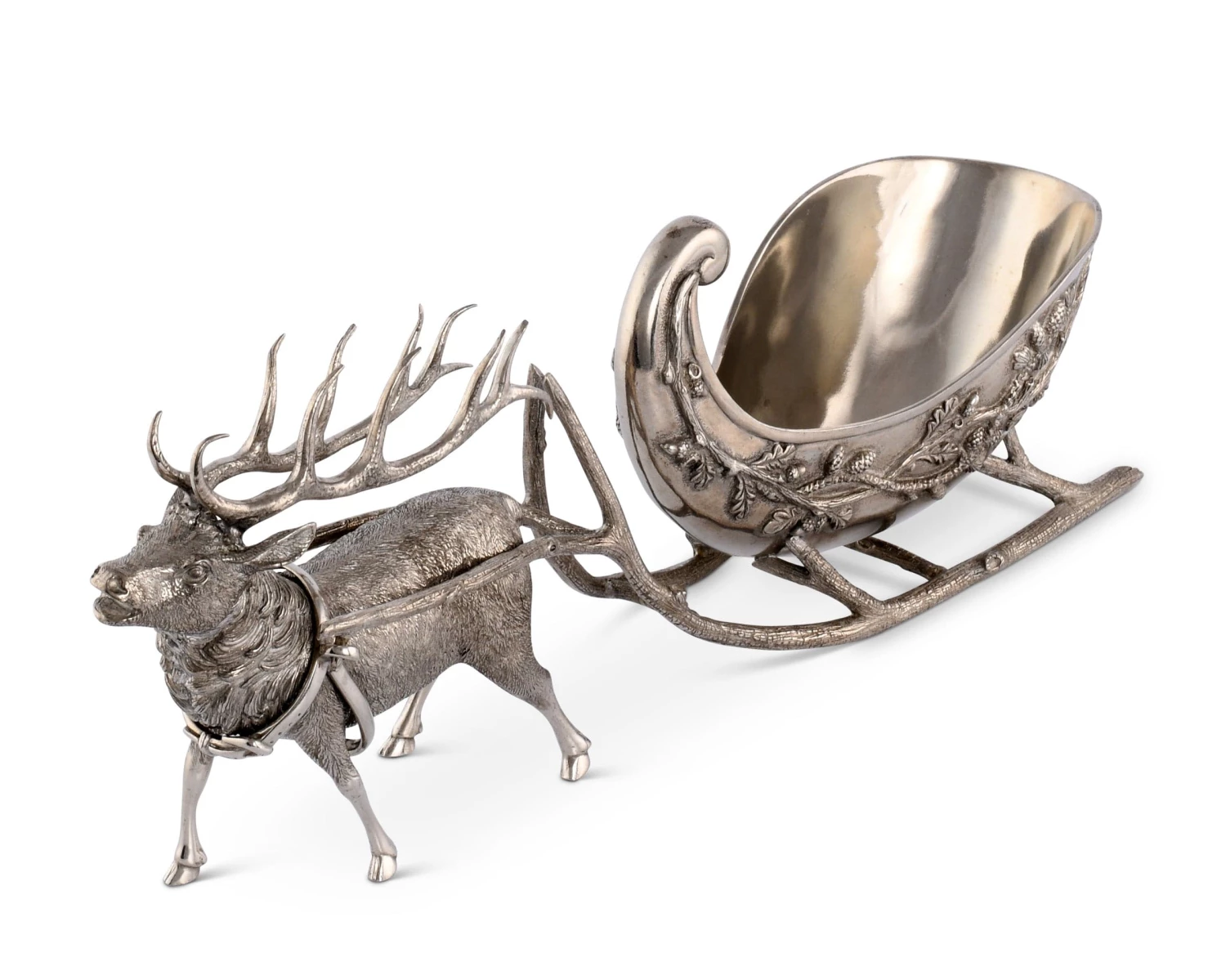 Vagabond House Pewter Reindeer Sleigh Centerpiece Christmas 2 Vagabond House Pewter Reindeer Sleigh Centerpiece Christmas