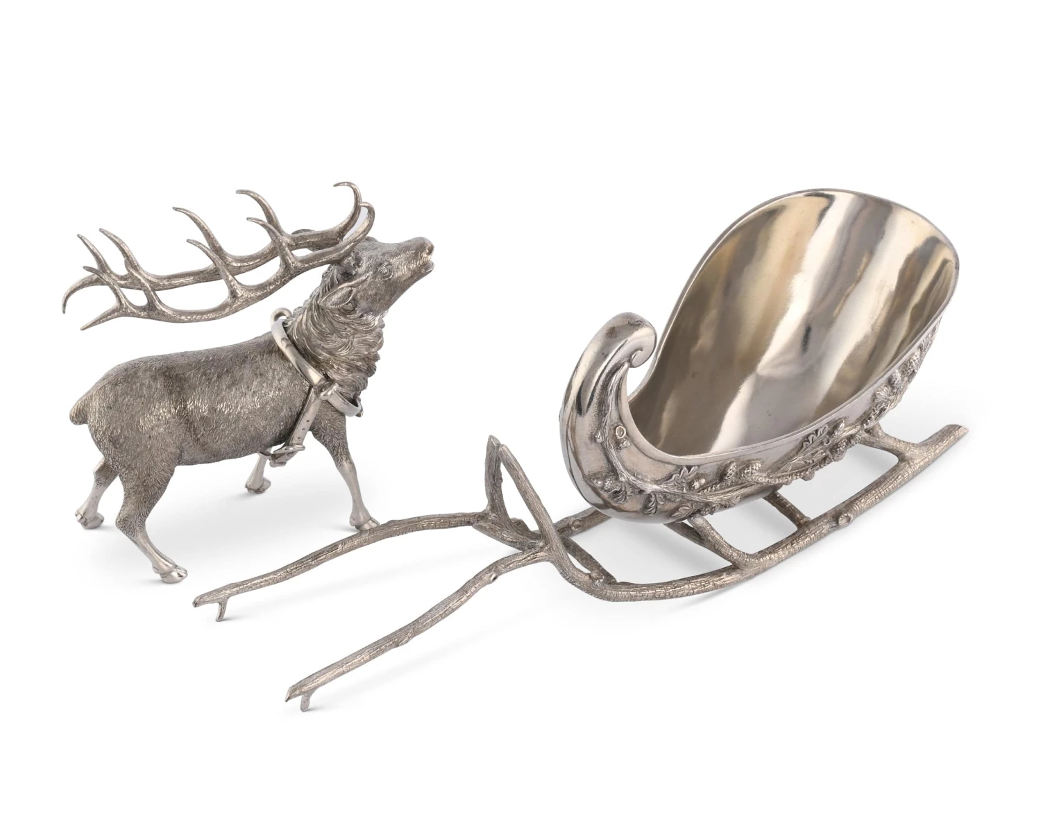 Vagabond House Pewter Reindeer Sleigh Centerpiece Christmas 3 Vagabond House Pewter Reindeer Sleigh Centerpiece Christmas