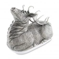 Vagabond House Pewter Stag Butter Dish Lodge Style