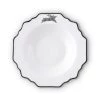 Vagabond House Running Elk Bone China Scallop Soup Plate Platinum Rim