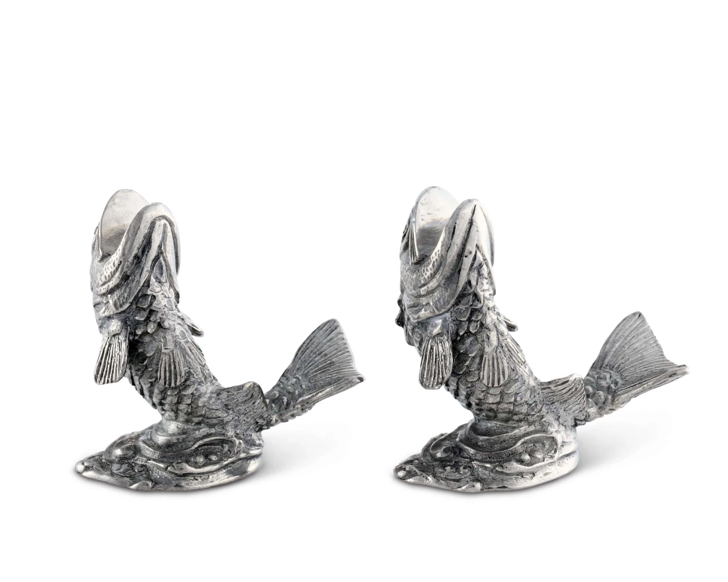 Vagabond House Salmon Salt & Pepper Set Lodge Style 3 Vagabond House Salmon Salt & Pepper Set Lodge Style