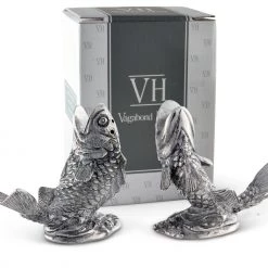 Vagabond House Salmon Salt & Pepper Set Lodge Style 9 Vagabond House Salmon Salt & Pepper Set Lodge Style