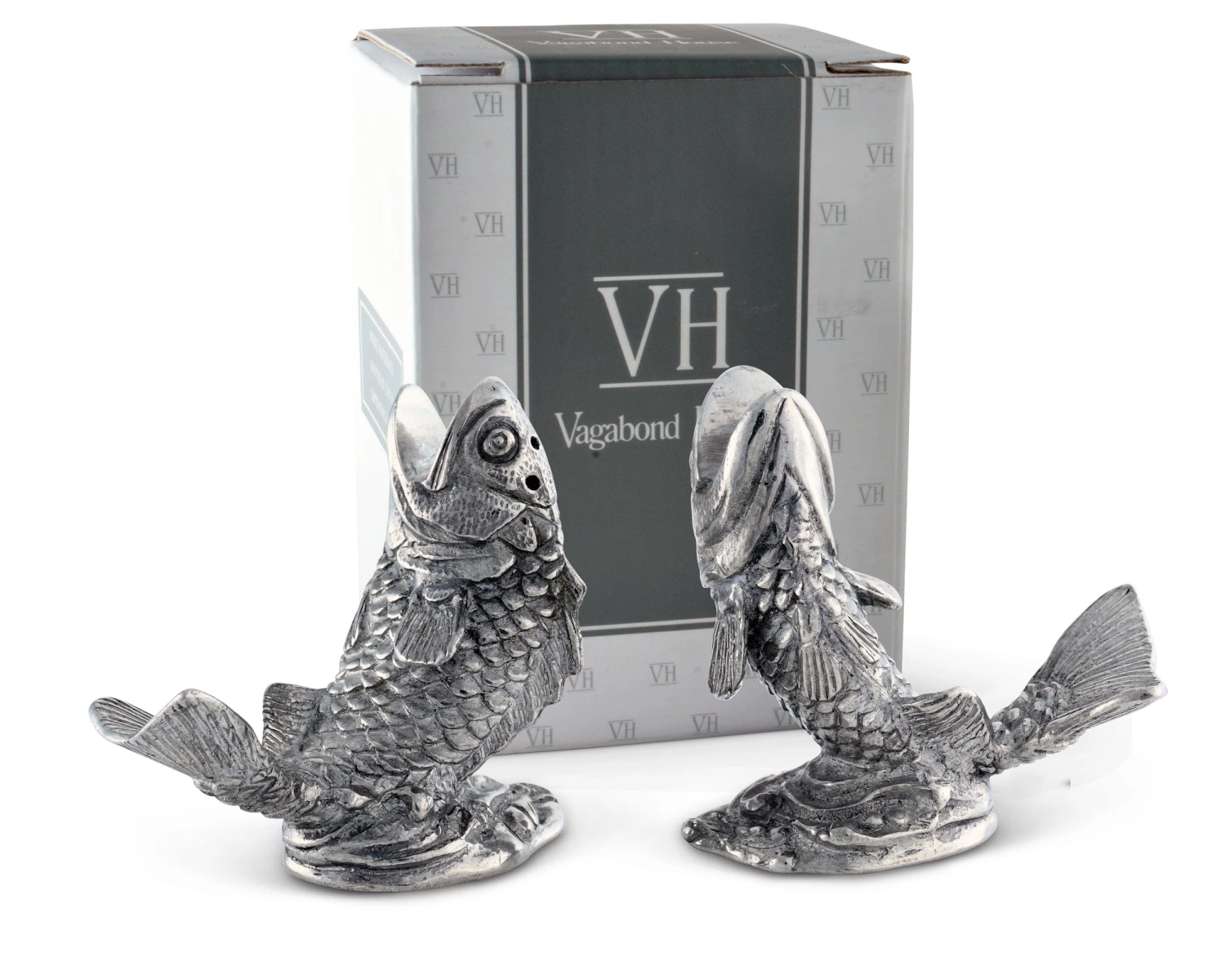 Vagabond House Salmon Salt & Pepper Set Lodge Style 5 Vagabond House Salmon Salt & Pepper Set Lodge Style