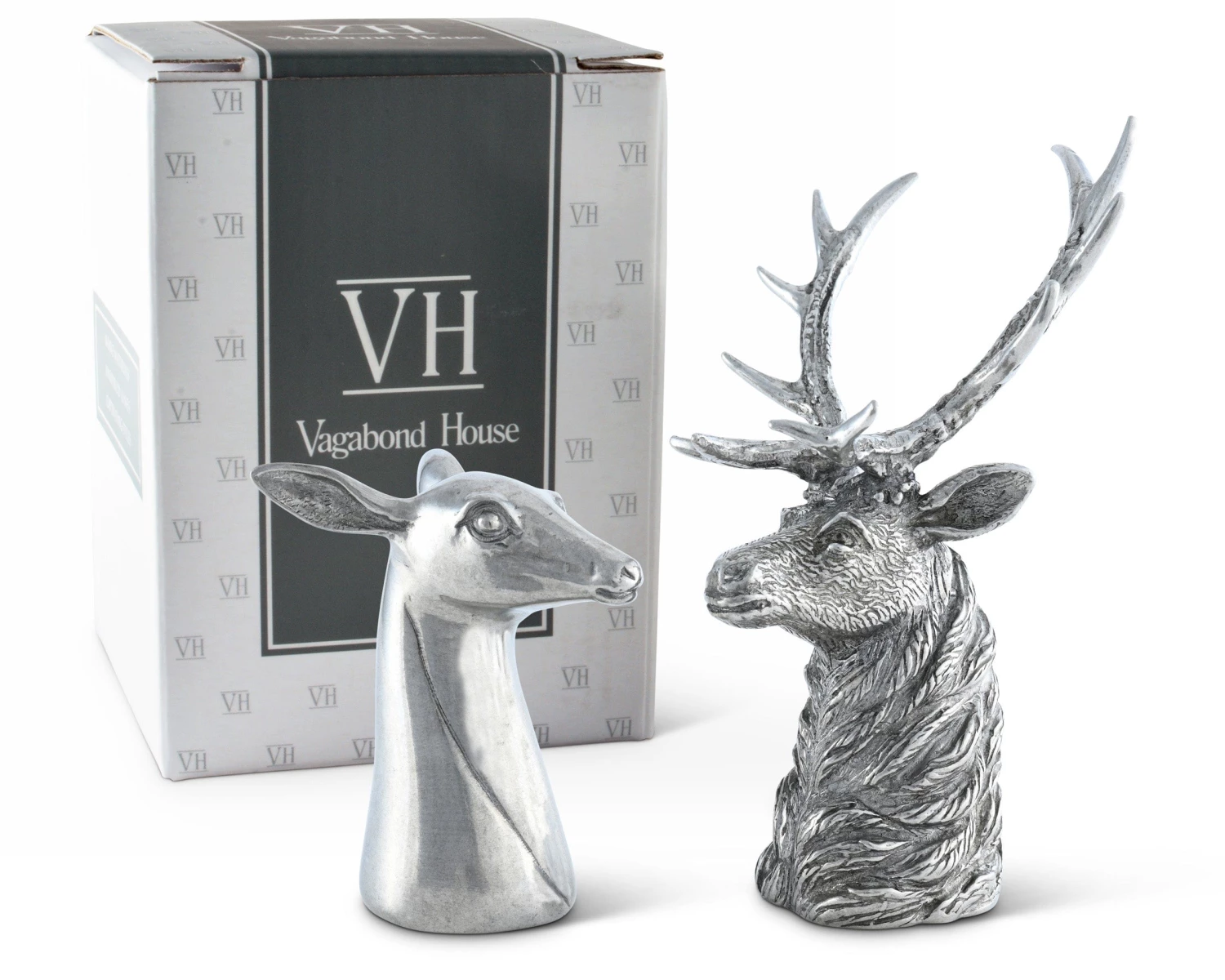 Vagabond House Lodge Style Stag And Doe Salt & Pepper Set 5 Vagabond House Lodge Style Stag And Doe Salt & Pepper Set